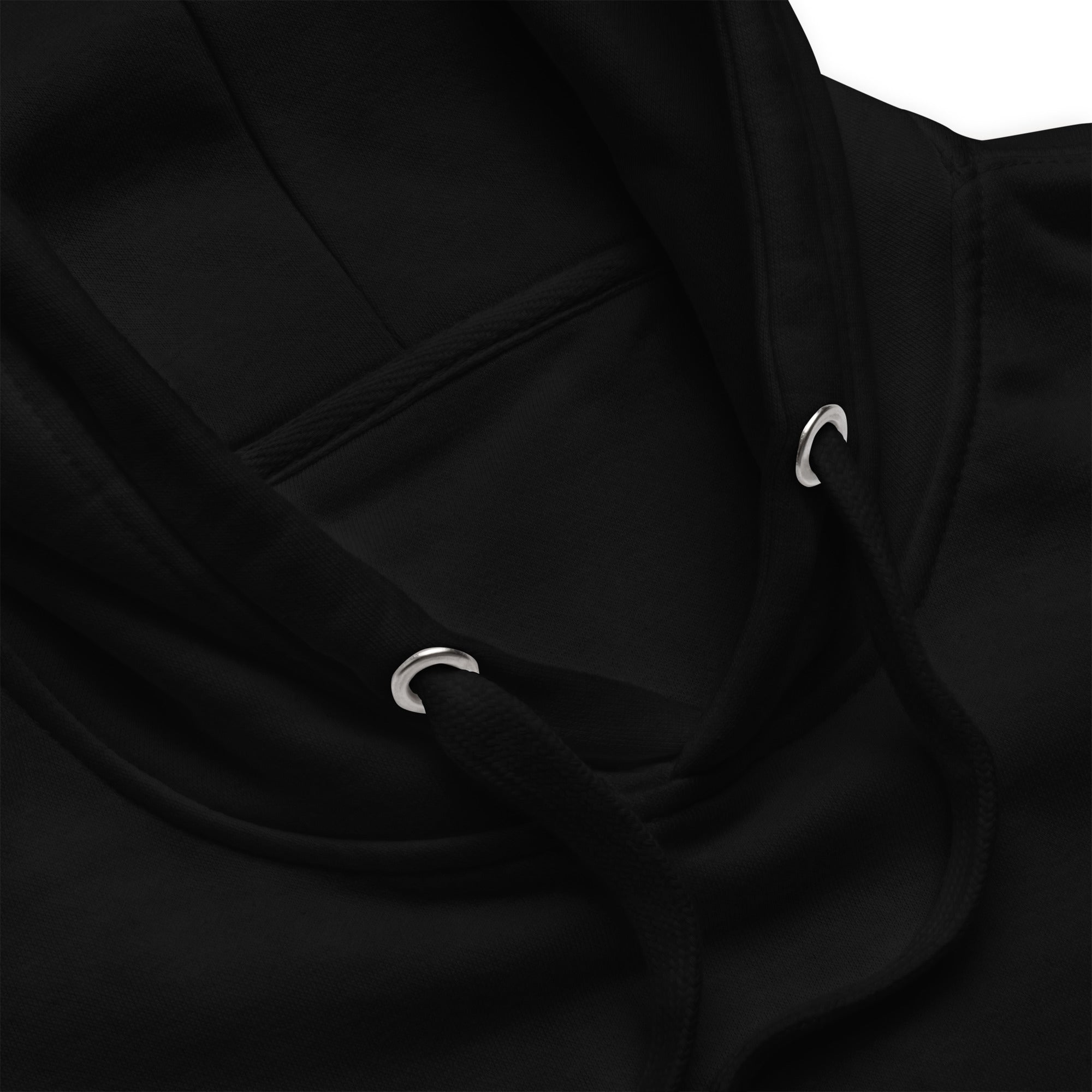 Sweat à capuche avec le logo simple VINTAGE DRIVERS brodé, couleur noir, zoom sur la capuche