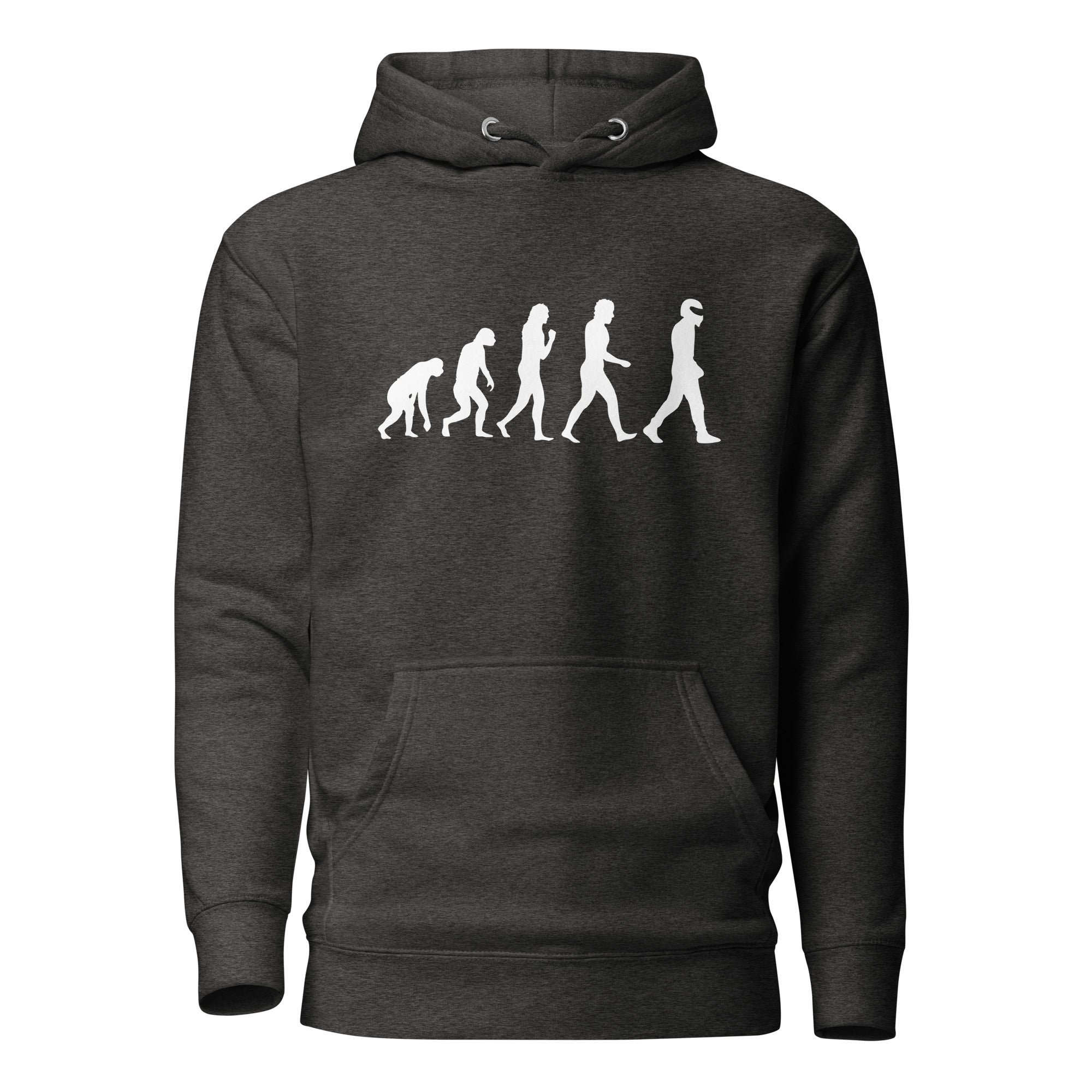 Sweat à capuche charcoal avec le motif de l'évolution du STIG