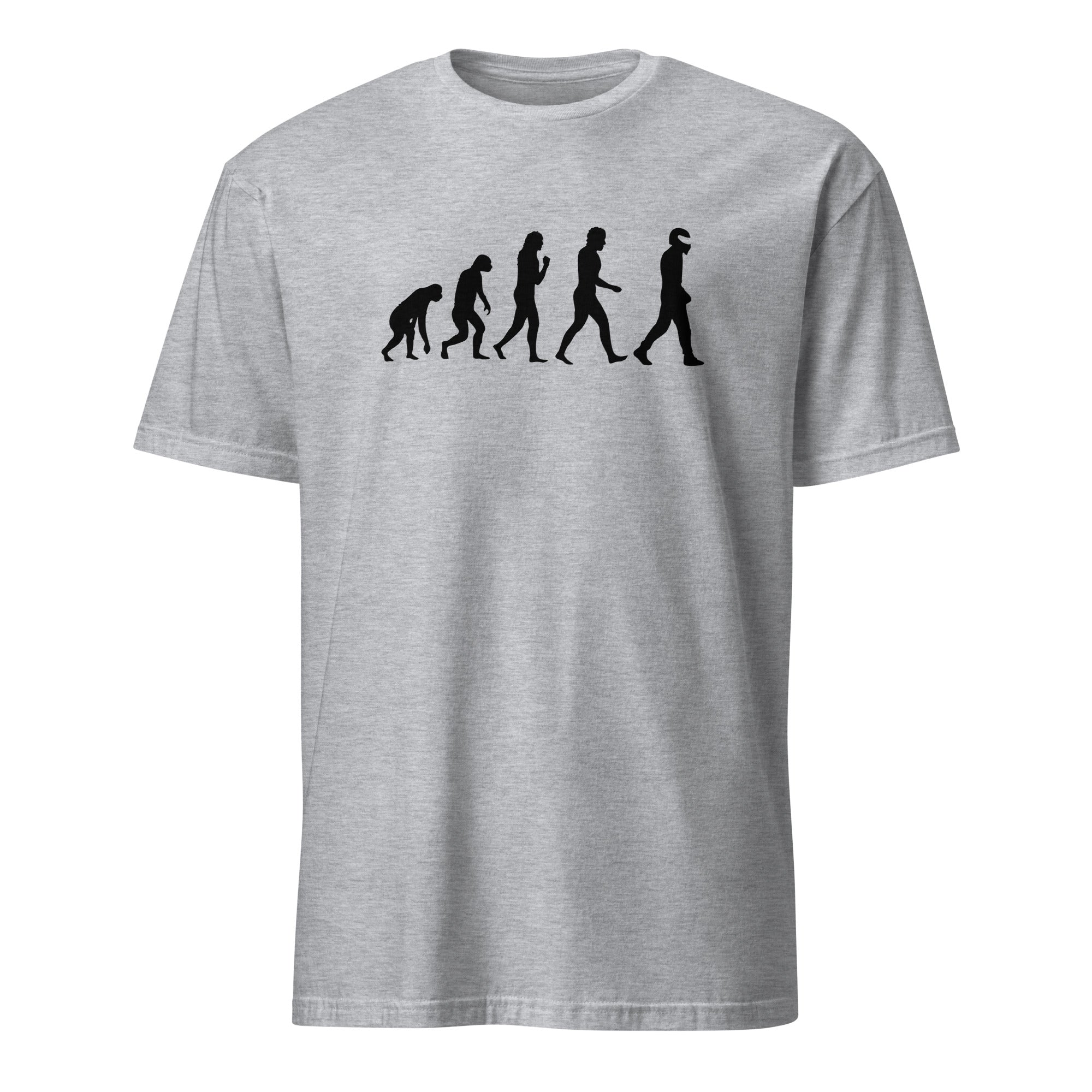 T-shirt gris avec le design du STIG Évolution, personnage célèbre de Top Gear