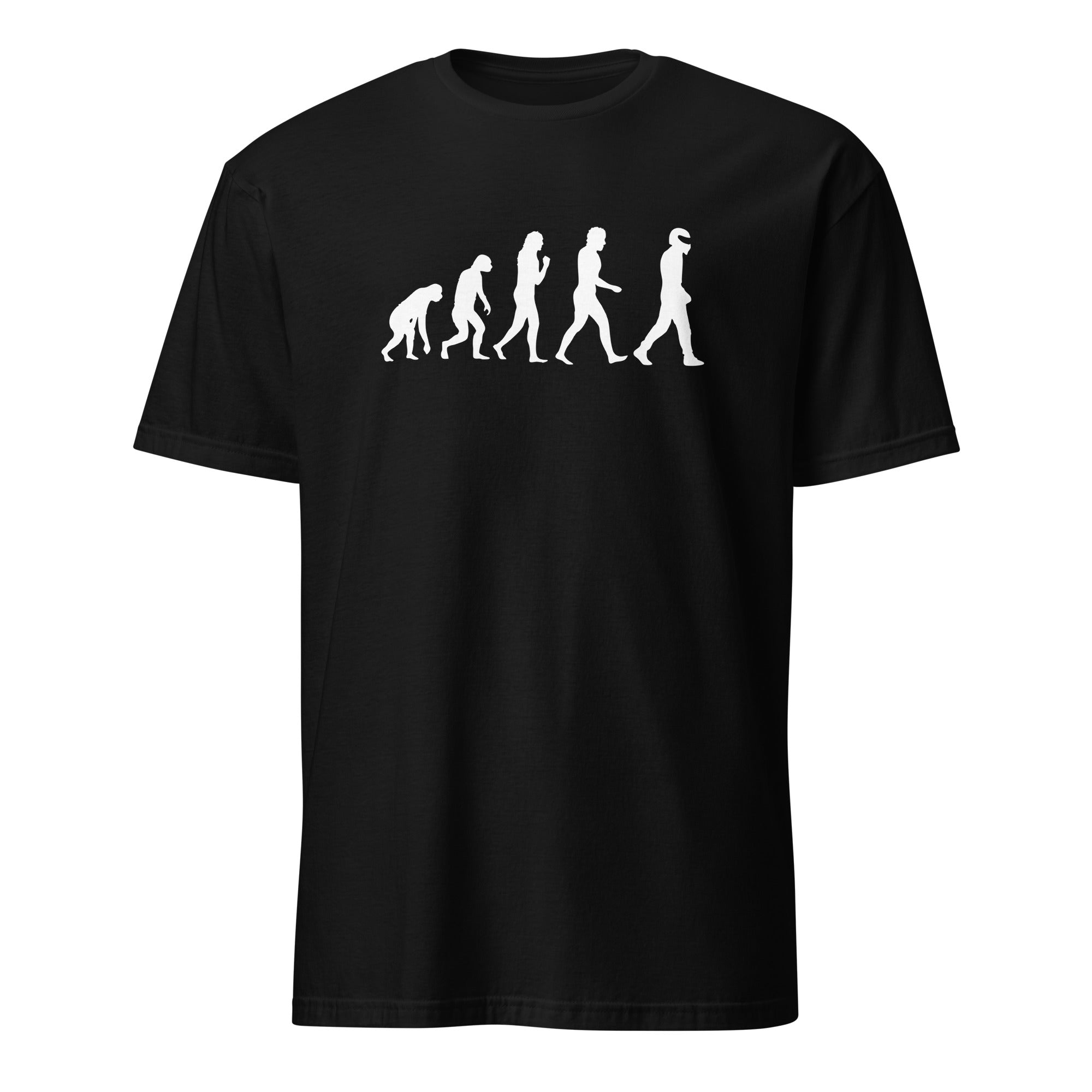 T-shirt noir avec le design du STIG Évolution, personnage célèbre de Top Gear