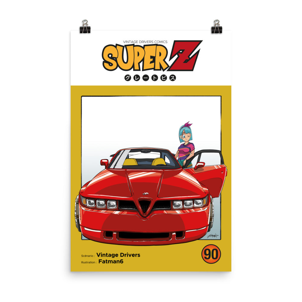 Affiche Alfa Romeo SZ "Super Z", by Vintage Drivers & Fatman6 