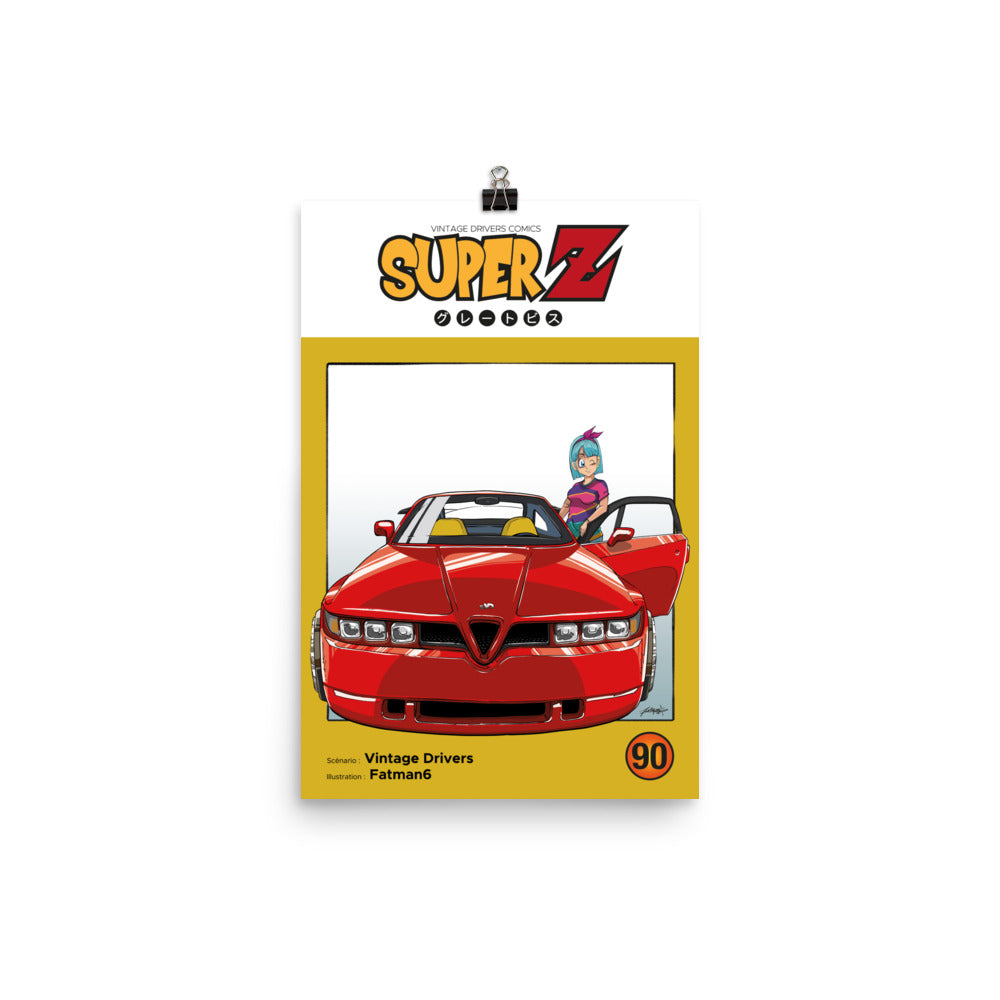 Affiche Alfa Romeo SZ "Super Z", by Vintage Drivers & Fatman6 