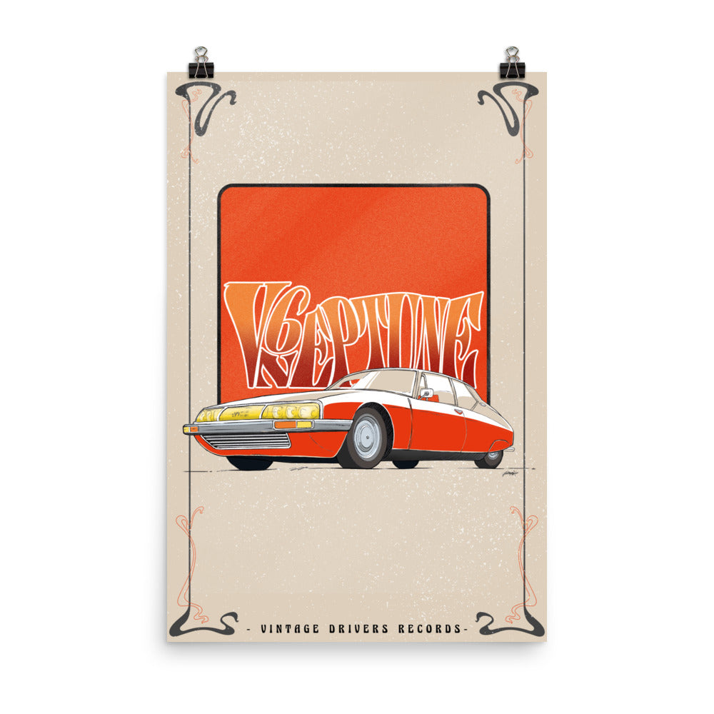 Affiche Citroën DS V6 Neptune, by Vintage Drivers & Fatman6