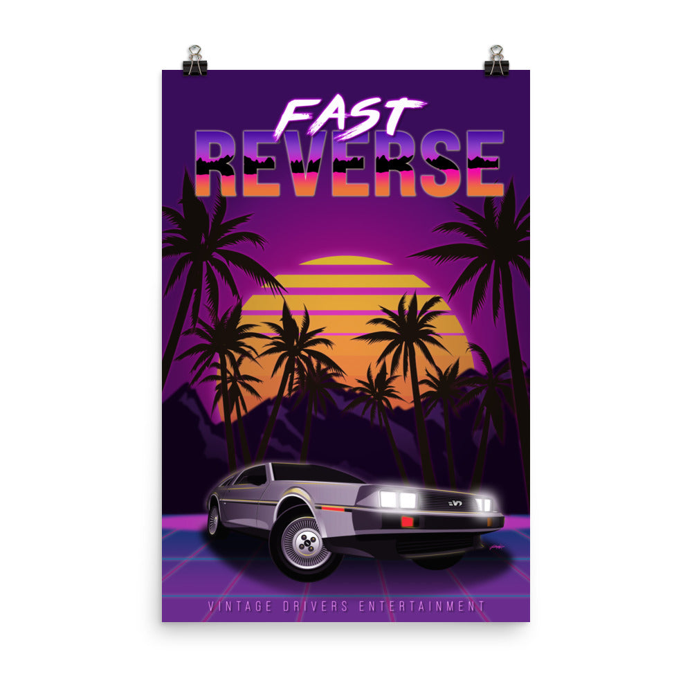 Affiche DeLorean DMC-12 Fast Reverse, by Vintage Drivers & Fatman6