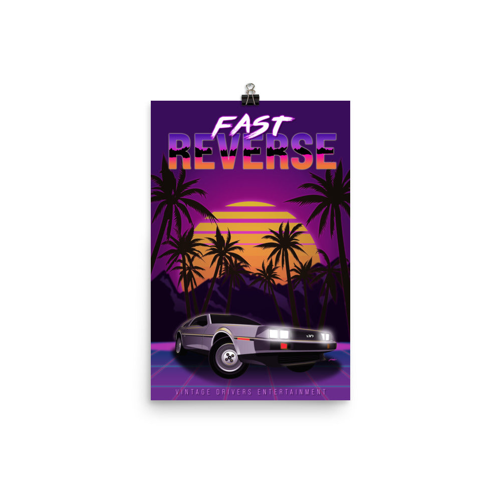 Affiche DeLorean DMC-12 Fast Reverse, by Vintage Drivers & Fatman6