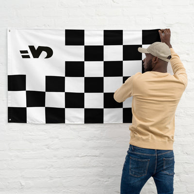 Drapeau de course mural à damier Vintage Drivers