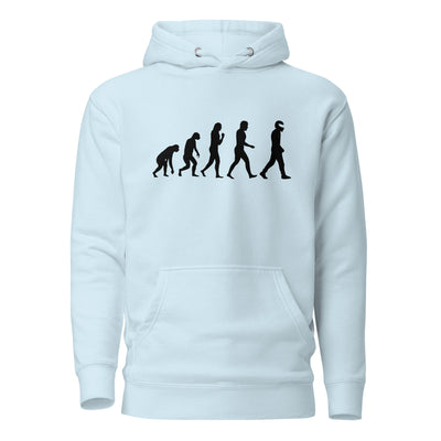 Sweat à capuche bleu visuel avec le motif de l'évolution du STIG