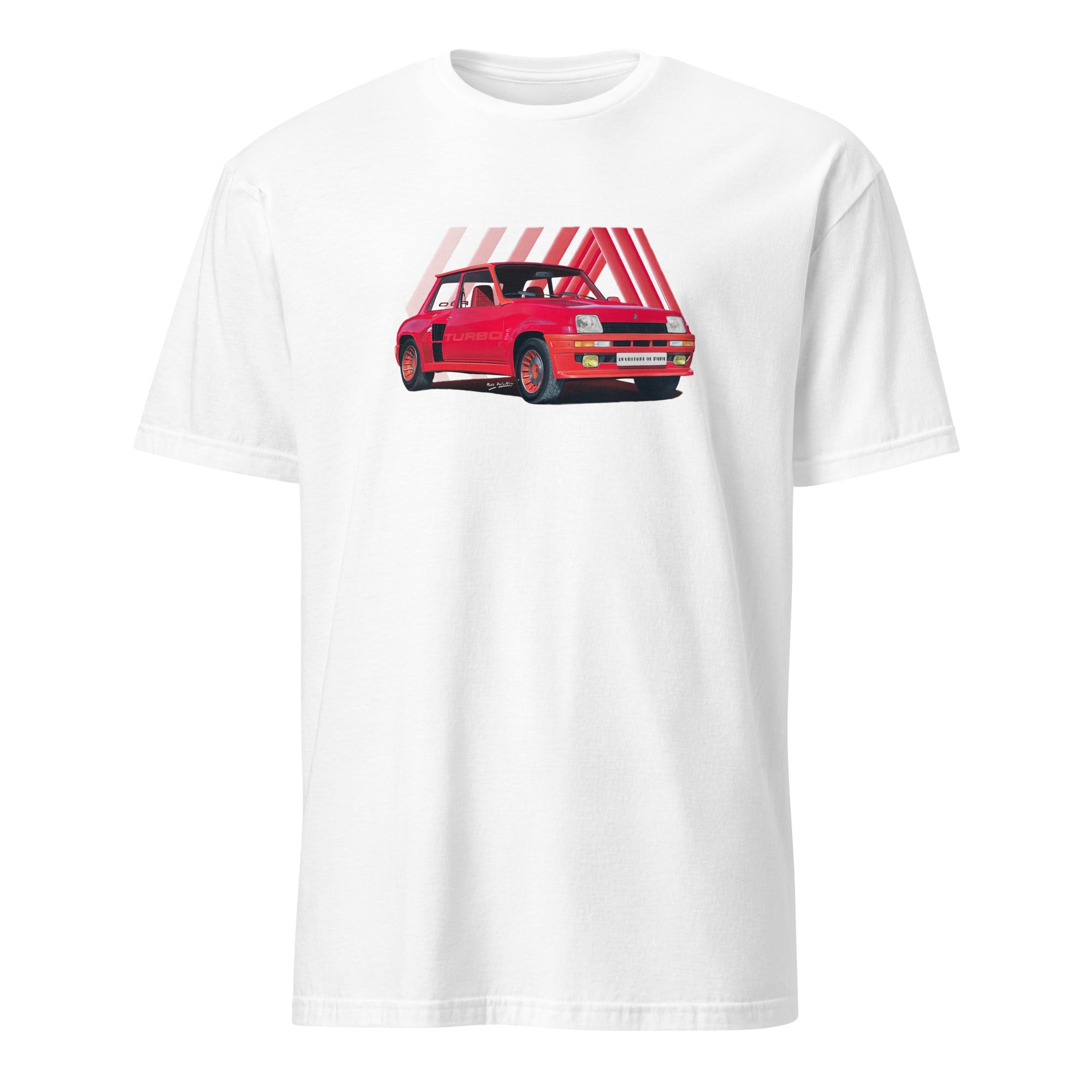 T-shirt blanc avec un superbe design de Renault R5 Turbo Rouge