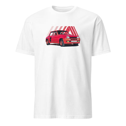 T-shirt blanc avec un superbe design de Renault R5 Turbo Rouge