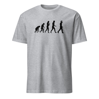 T-shirt gris avec le design du STIG Évolution, personnage célèbre de Top Gear